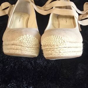 Jessica Simpson Beige Espadrille Wedges